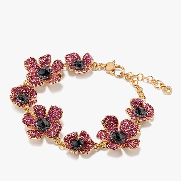 ♠️kate spade Poppy Power Statement Bracelet, Pink Multi NWT - Picture 1 of 8
